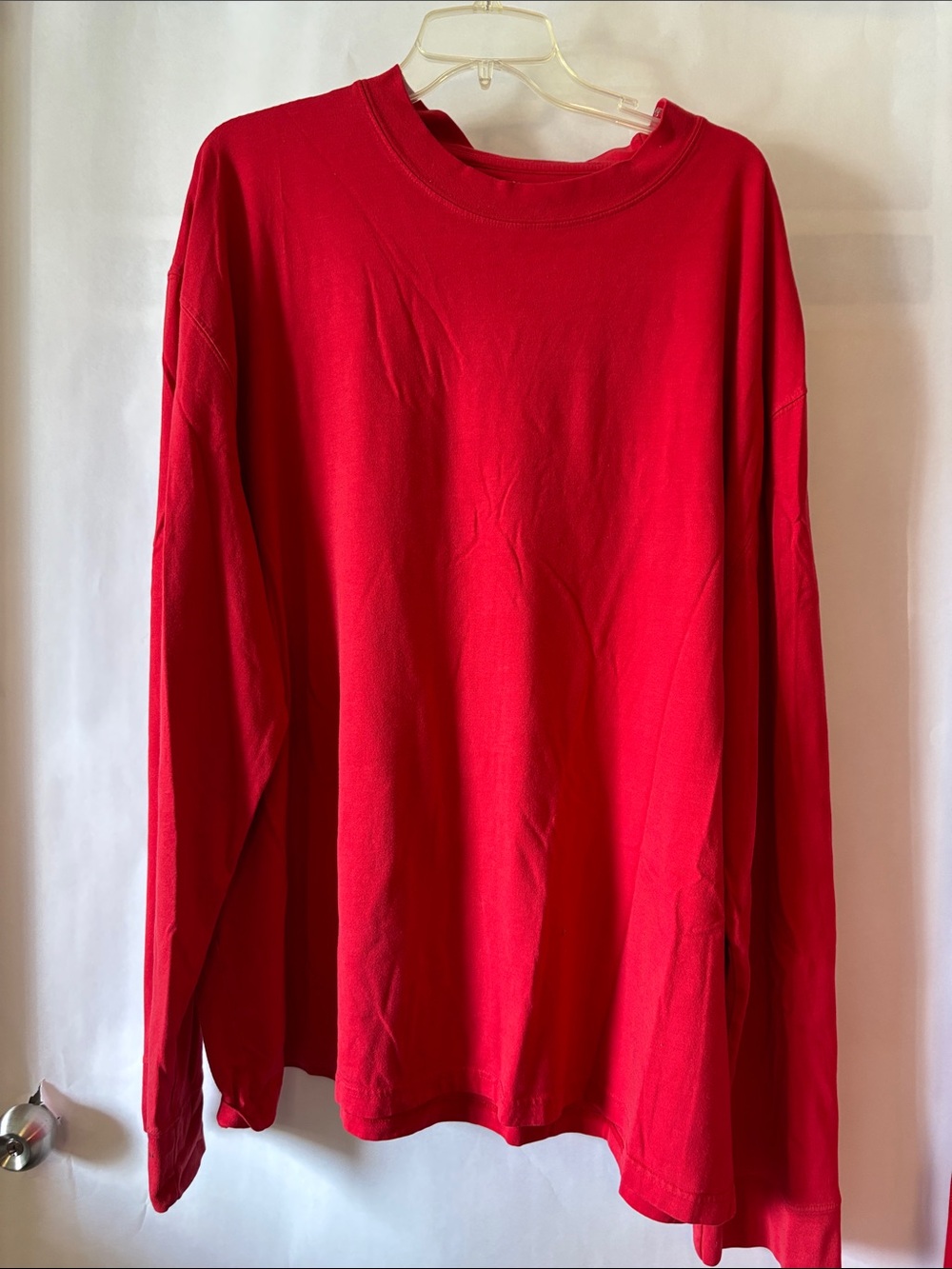 Classic Women's Long Sleeve Tee - Red,call outs on bottom of sleeve, see pic